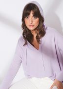 Pulls & Gilets Sud Express | Hooded Long Sleeves V Neck Cashmere  Femme
